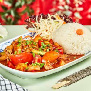 Woket Svin m/ Sursøt saus